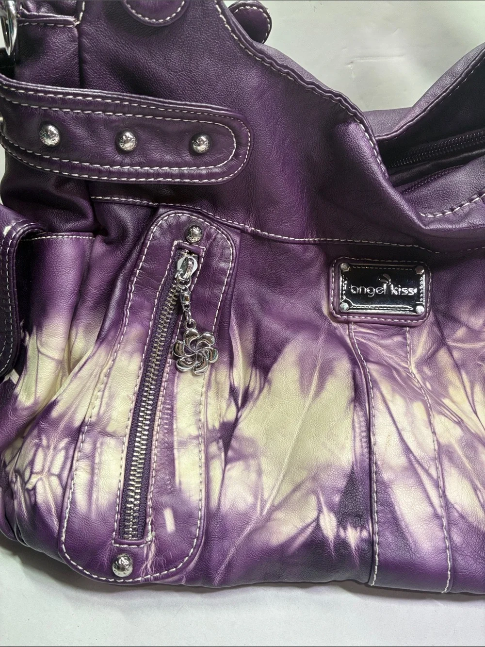 Angel Kiss 2 Top Zipper, Multi pocket Handbag Purse, Adjustable Straps - Picture 2 of 14